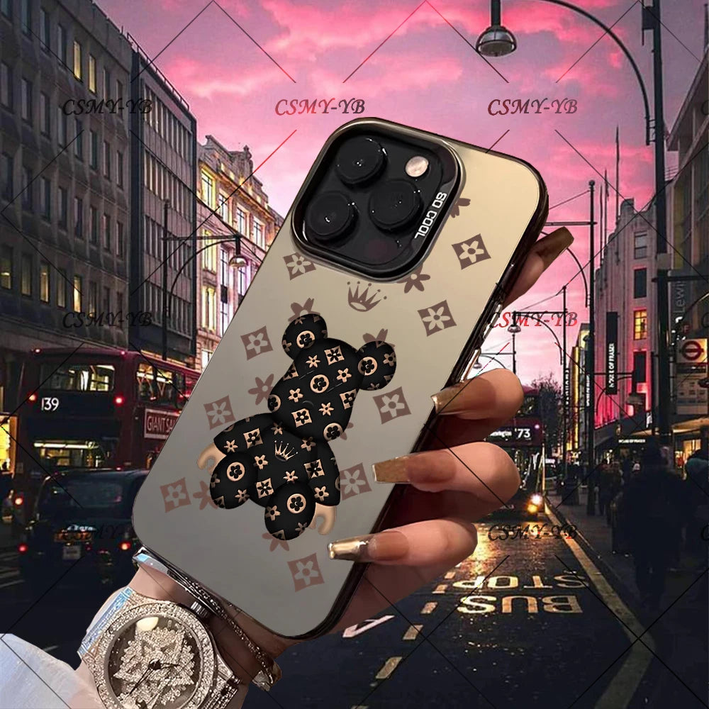 Flower Bear Cool Tough Phone Cases For iPhone 16 15 14 13 12 11 X XR XS 7 8 Plus Pro Max iPhone13 Mini ProMax Mobile case Covers