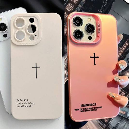 Cross Phone Case for iPhone 17 AIR 16 15 14 13 Pro 12 11 Pro Xs X XR Max Laser Hard PC+TPU Cases Back Cover-S661P2