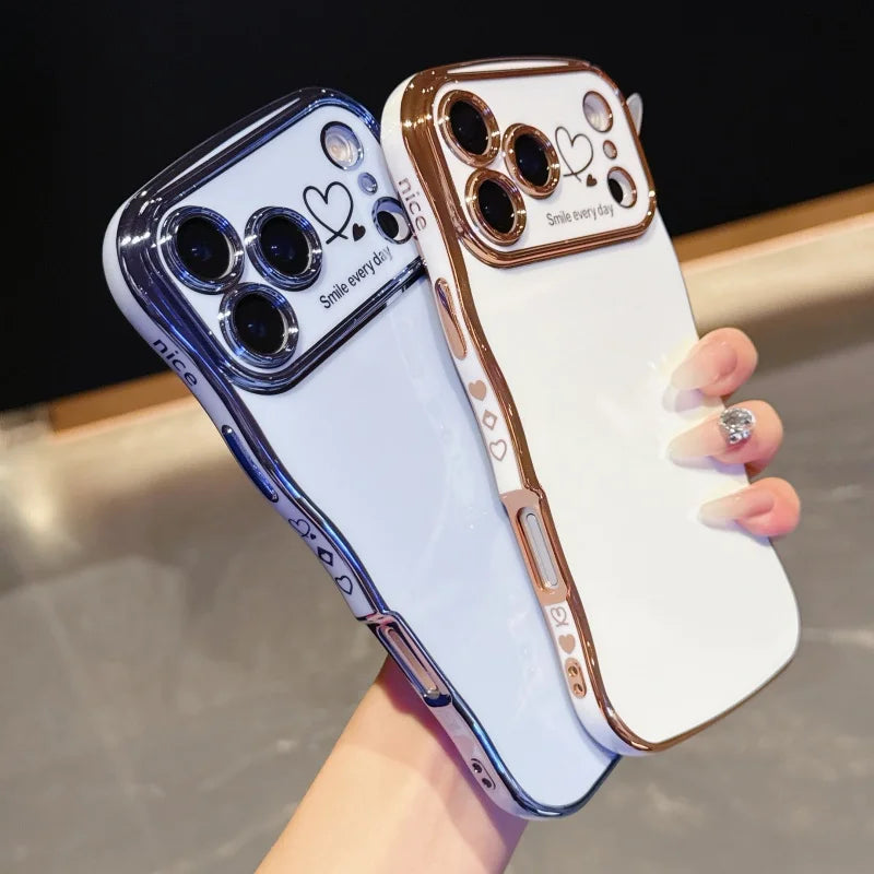 8– Side Love Electroplating Case For iPhone 17 Pro Max 17 Air 16 15 14 Plus 13 12 11 Pro Max 17Pro Max Cover Lens Shockproof Bumper