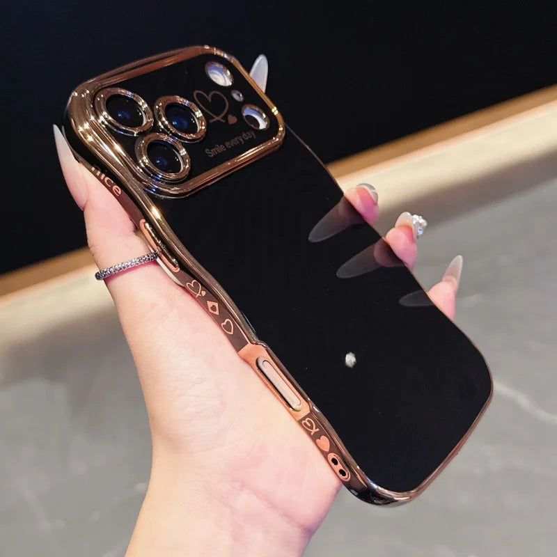 8– Side Love Electroplating Case For iPhone 17 Pro Max 17 Air 16 15 14 Plus 13 12 11 Pro Max 17Pro Max Cover Lens Shockproof Bumper