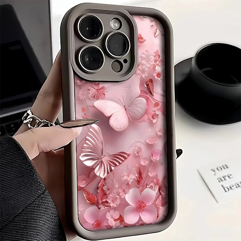 Gilded Butterfly Flower Clusters Pattern Case For Honor X9C X9A X8C X8B X8A X8 X7A X6B Magic 6 5 400 Lite 300 200 Pro Cover