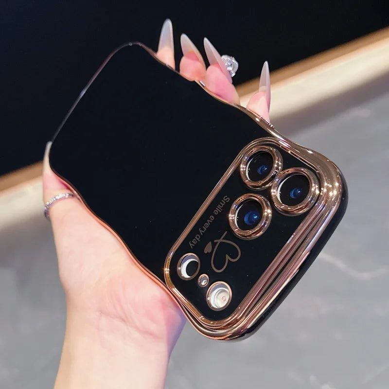 8– Side Love Electroplating Case For iPhone 17 Pro Max 17 Air 16 15 14 Plus 13 12 11 Pro Max 17Pro Max Cover Lens Shockproof Bumper