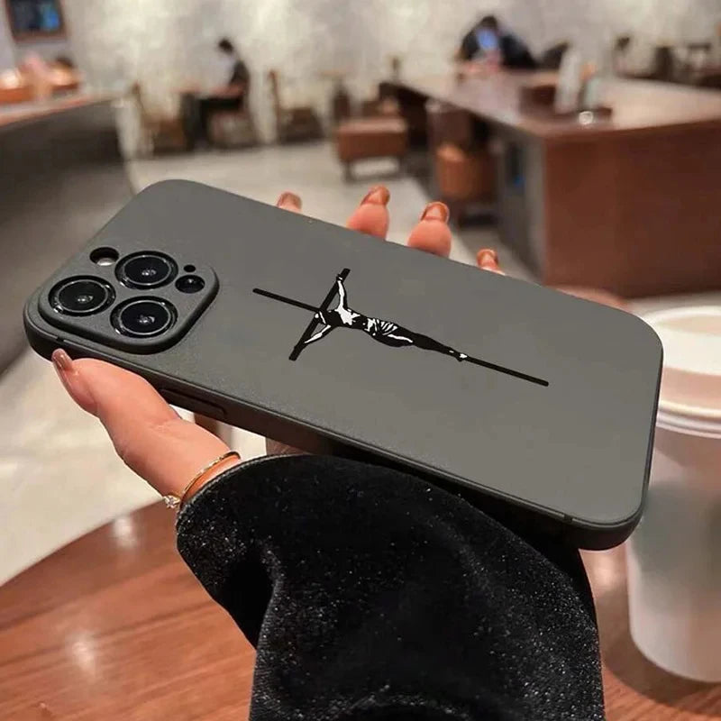 Iphone 16 15 14 13 12 11 Pro Max  Jesus Cross Painted Phone Case For iPhone XS X XR 7 8 Plus Mini SE 2020 2022