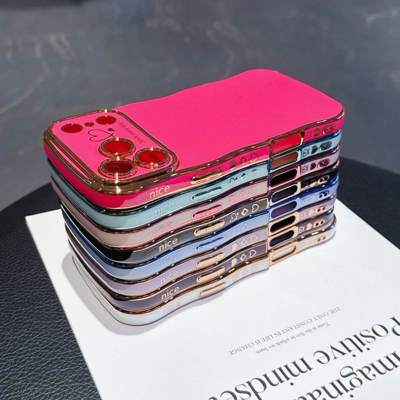 8– Side Love Electroplating Case For iPhone 17 Pro Max 17 Air 16 15 14 Plus 13 12 11 Pro Max 17Pro Max Cover Lens Shockproof Bumper