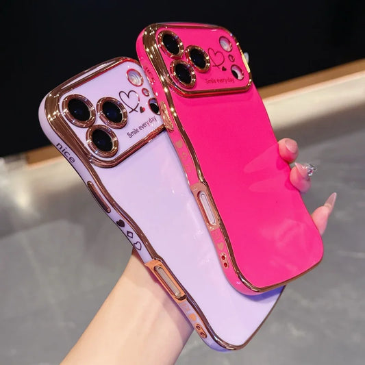 8– Side Love Electroplating Case For iPhone 17 Pro Max 17 Air 16 15 14 Plus 13 12 11 Pro Max 17Pro Max Cover Lens Shockproof Bumper