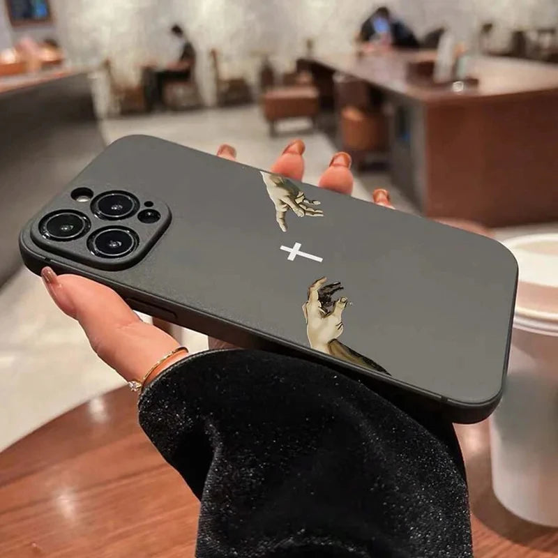 Iphone 16 15 14 13 12 11 Pro Max  Jesus Cross Painted Phone Case For iPhone XS X XR 7 8 Plus Mini SE 2020 2022