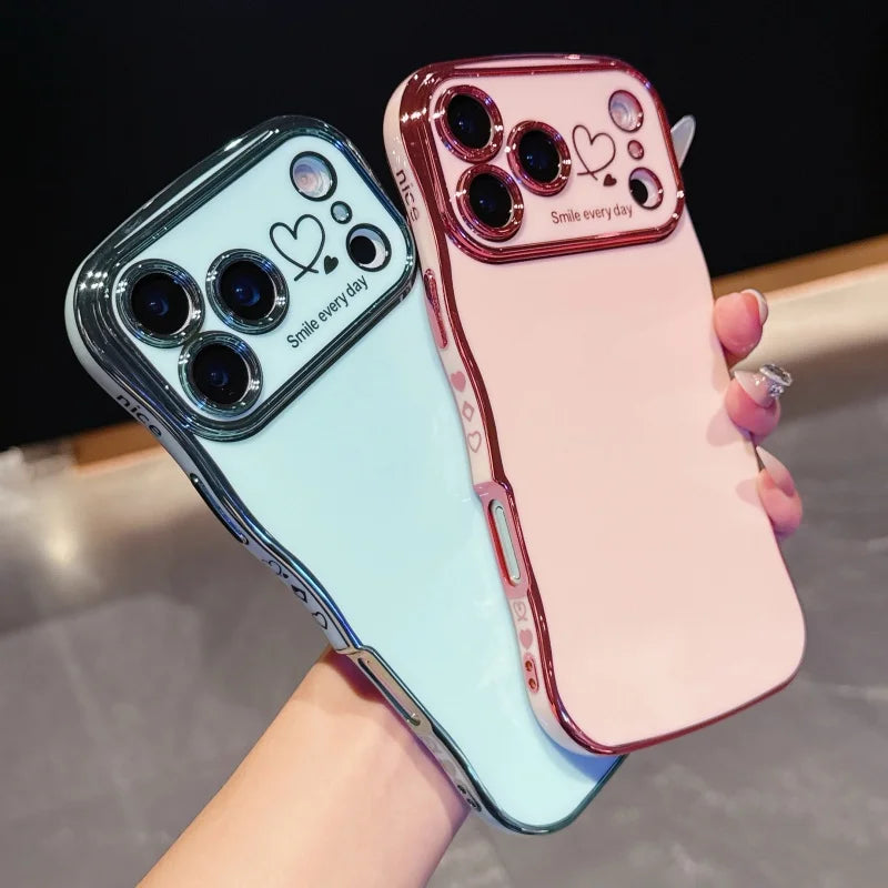 8– Side Love Electroplating Case For iPhone 17 Pro Max 17 Air 16 15 14 Plus 13 12 11 Pro Max 17Pro Max Cover Lens Shockproof Bumper