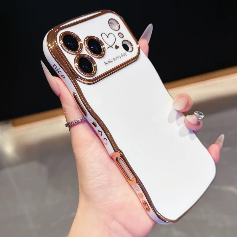 8– Side Love Electroplating Case For iPhone 17 Pro Max 17 Air 16 15 14 Plus 13 12 11 Pro Max 17Pro Max Cover Lens Shockproof Bumper