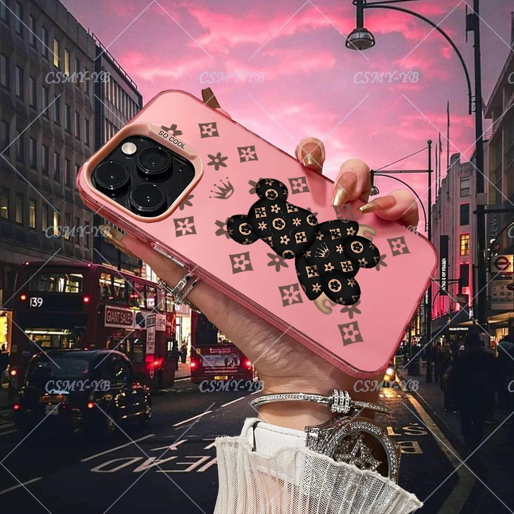 Flower Bear Cool Tough Phone Cases For iPhone 16 15 14 13 12 11 X XR XS 7 8 Plus Pro Max iPhone13 Mini ProMax Mobile case Covers